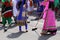 Many Sikhs women barefoot while scavenging the road