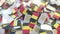 Many SIM cards with flag of Belgium, Belgian mobile telecommunications related 3D animation