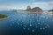 Many Small Boats in Botafogo Bay With Sugarloaf Mountain