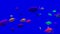 Many small bright cortical fishes