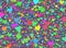 Many small multicolored hearts backgrounds