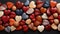 Many small wooden love hearts for Valentine\\\'s Day background