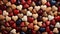 Many small wooden love hearts for Valentine\\\'s Day background