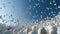 many soft white balls on blue sky background, minimalistic wallpaper, neural network generated picture