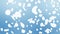 Many speech bubble icons floating on blue background. Symbol of network communication. Business concept. Loop animation.