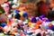 Many stack colorful handmade toys