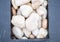 Many stones are lined up. Assemble into the background.White stone background picture