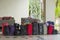 Many suitcases in the hotel of the island of Cayo Largo, Cuba. Copy space for text.