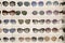 Many sunglasses on display in shop. Fashion Sunglasses in shop