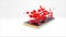 Many tiny red heart floated up from the phone screen