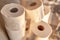 Many toilet paper rolls at home of hoarder hoarding amidst panic buying for corona virus outbreak shortage