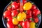 Many tomato in the glass bowl