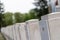 Many tombs in rows, graves on military  cemetery