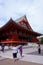 Many tourists of different nationalities in Asakusa Shrine