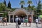 Many tourists at the entrance to Cleopatra\'s Pool