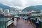 Many tourists are visiting at Ita Thao pier in Sun Moon lake.