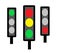 Many traffic light with white background.