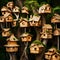 Many tree houses on a large tree - ai generated image