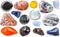 Many tumbled ornamental gem stones isolated