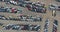 Many used cars parking auction lot terminal parked a rows