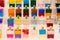 Many various color perfume glass bottles