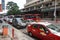 Many vehicles parking on street in Kuala Lumpur, Malaysia