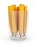 Many yellow pencils in the glass cup. 3D