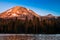 Manzanita Lake and Lassen Peak at Sunset, Lassen Volcanic National Park, California