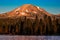 Manzanita Lake and Lassen Peak at Sunset, Lassen Volcanic National Park, California