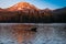 Manzanita Lake and Lassen Peak at Sunset, Lassen Volcanic National Park, California