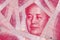 Mao Tse Tung face on China Yuan banknote.Yuan is main and popular currency of exchange in the world.Investment and saving concept.