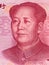 Mao Zedong on 100 chinese yuan banknote macro, China money close