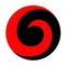 Maori koru spiral swirl for logo or icon in red