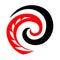 Maori koru spiral swirl sharks tooth logo or icon