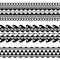 Maori polynesian tattoo border. Tribal sleeve seamless pattern vector.