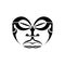 Maori traditional mask isolated on white background.