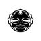 Maori traditional mask. Polynesian tattoo styled mask. Vector illustration.