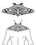 Maori tribal style tattoo pattern fit for a neck, back, chest. With example on body.