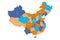Map of administrative provinces of China. Vector illustration