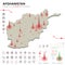 Map of Afghanistan Epidemic and Quarantine Emergency Infographic Template. Editable Line icons for Pandemic Statistics