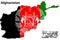 Map of Afghanistan with Taliban and Afghanistan Flags