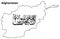Map of Afghanistan with Taliban Flag