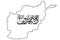 Map of Afghanistan with Taliban Flag on white background