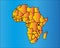 Map of Africa. The African Continent with Separable Borders