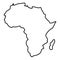 Map of Africa icon black color illustration flat style simple image