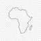 Map Africa icon in line style on trasparent background