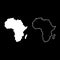 Map of Africa icon set white color illustration flat style simple image