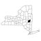 Map of Albany County in New York state on white background. single County map highlighted by black colour on New york map