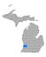 Map of Allegan in Michigan