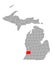 Map of Allegan in Michigan
